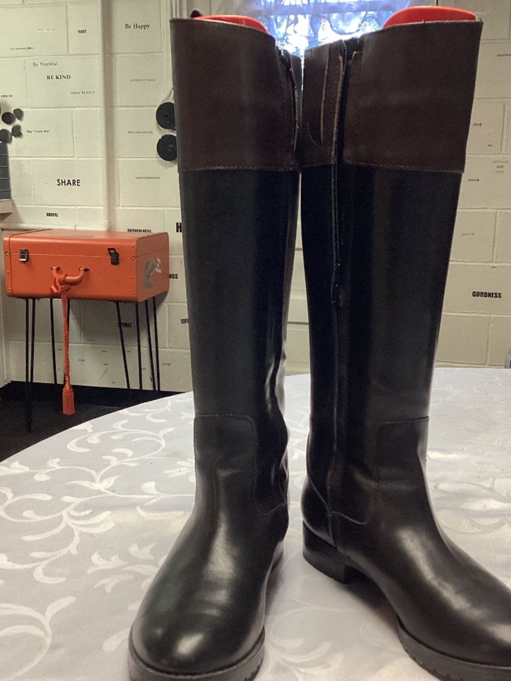 Ralph Lauren, two-tone ladies riding boots, leather size 6, new